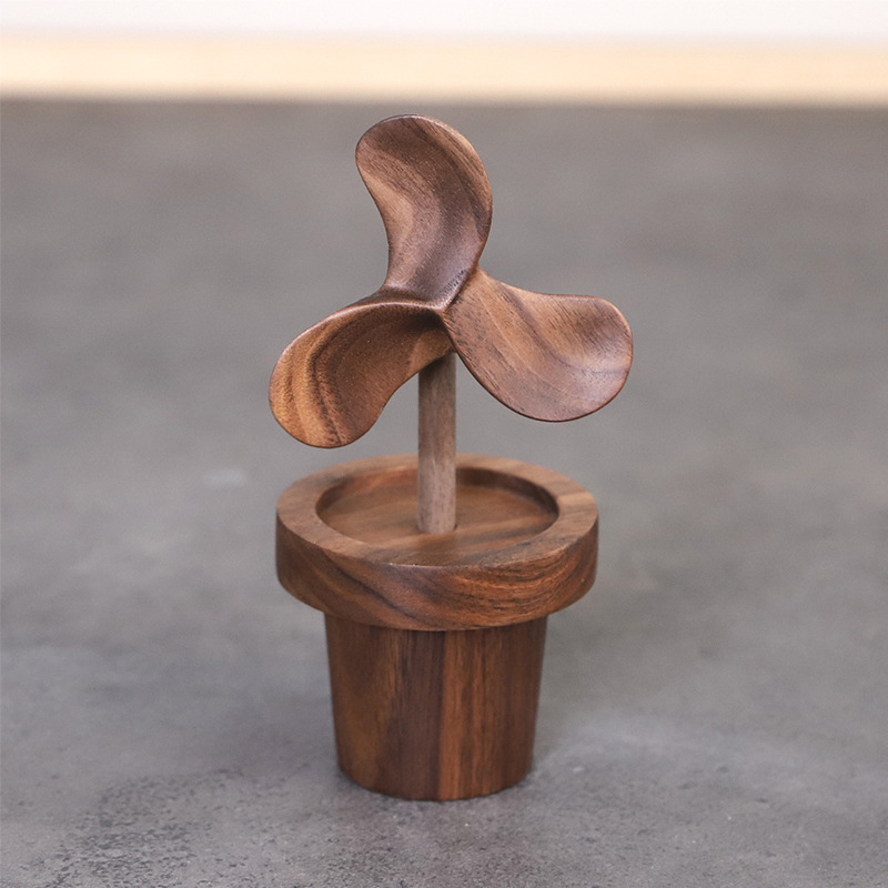 Handmade Creative Windmill Essential Oil Diffuser Wooden Fragrance Bottle Indoor Aromatherapy Essential Oil Scented Wooden Ornament Tool-Lovesyouforever