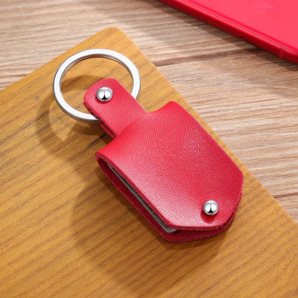 Personalized Photo Leather Keychain with Calendar-Lovesyouforever