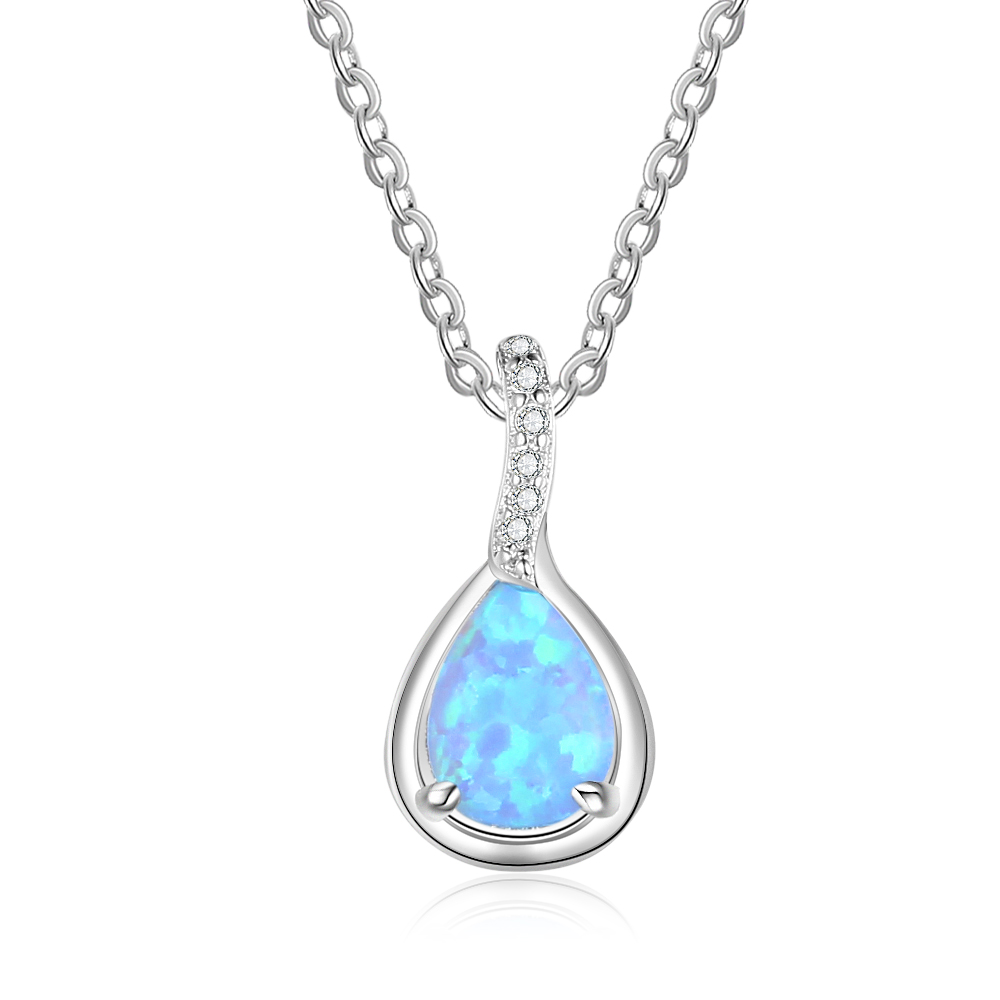 Opal Teardrop Pendant Necklace for Women-Lovesyouforever