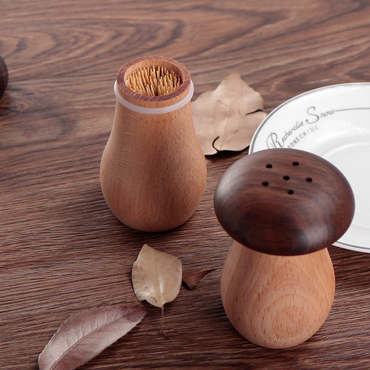 Creative Cute Mushroom Walnut Wood Toothpick Holder Home High - end Toothpick Box New Chinese Style Natural Wood Toothpick Dispenser-Lovesyouforever