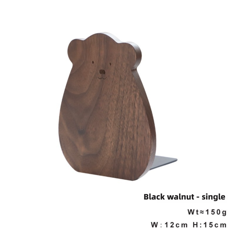New school exquisite solid wood cartoon bookshelf desktop creative bookends cute student book supports simple wooden book stands-Lovesyouforever