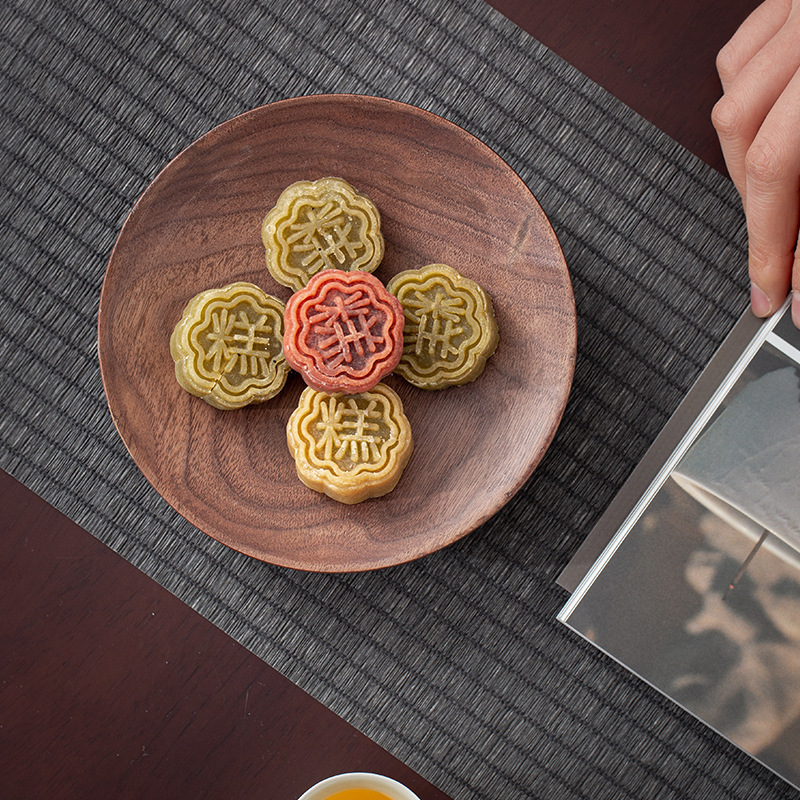 Chinese-style snack tray, walnut wood plate, fruit and dried fruit snack tray, exquisite tea shop tea snack tray, bergamot tray-Lovesyouforever