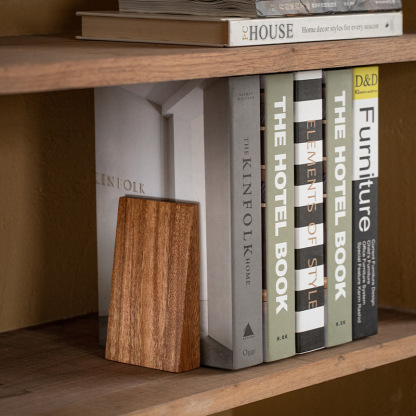 Back-to-school wooden simple beveled edge desktop book stand, thickened wooden book holder, solid wood storage desk walnut book stopper-Lovesyouforever