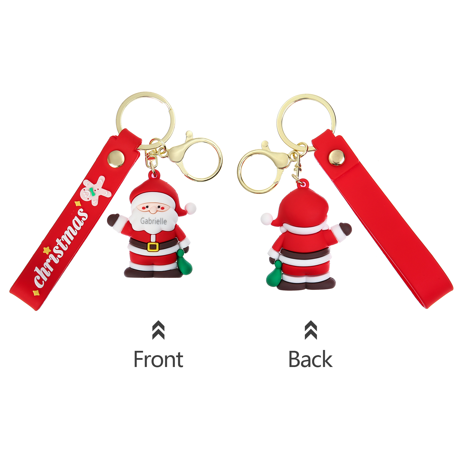 Personalized Christmas Santa Claus Keychain-Custom Name Keychain Gift-Lovesyouforever