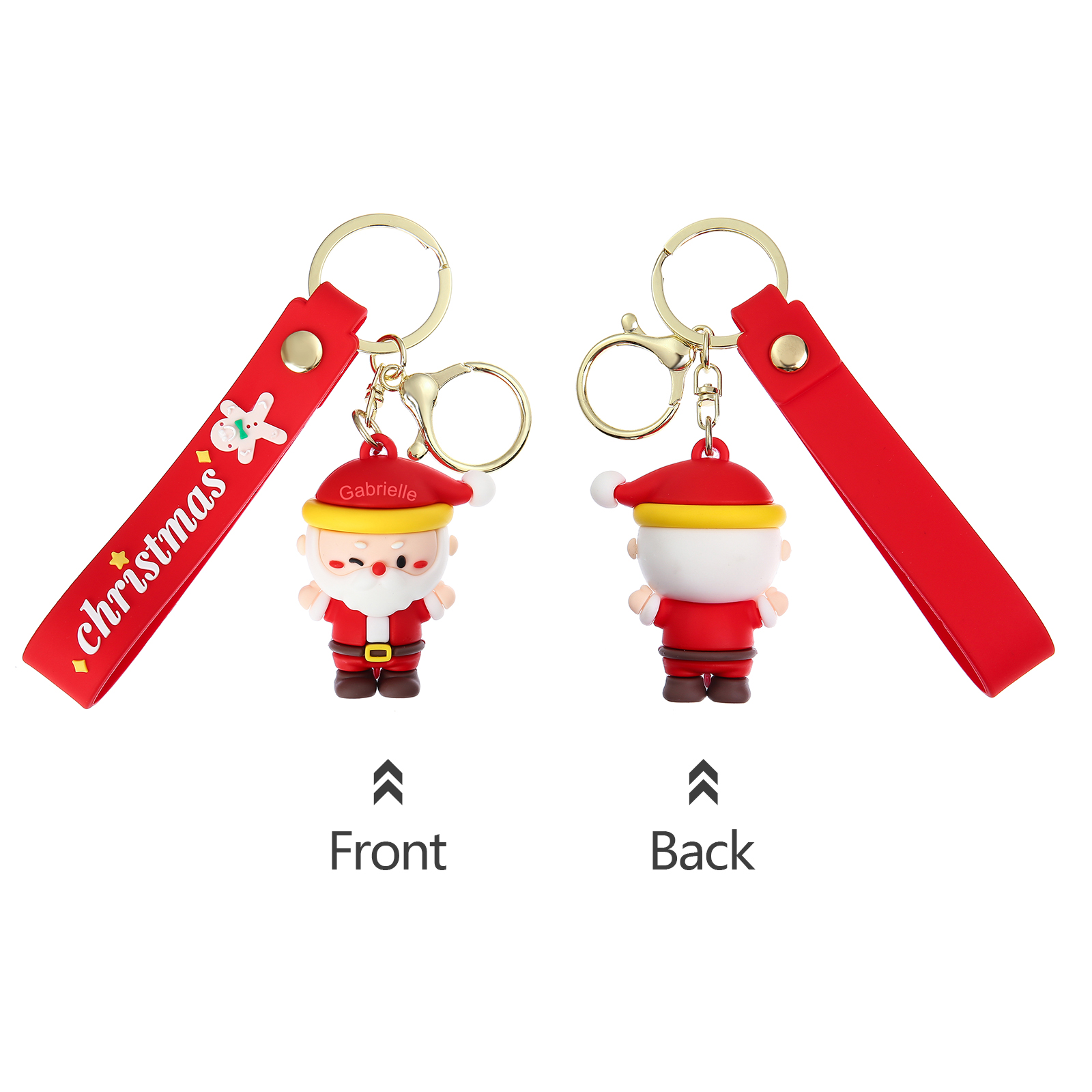 Personalized Christmas Santa Claus Keychain-Custom Name Keychain Gift-Lovesyouforever