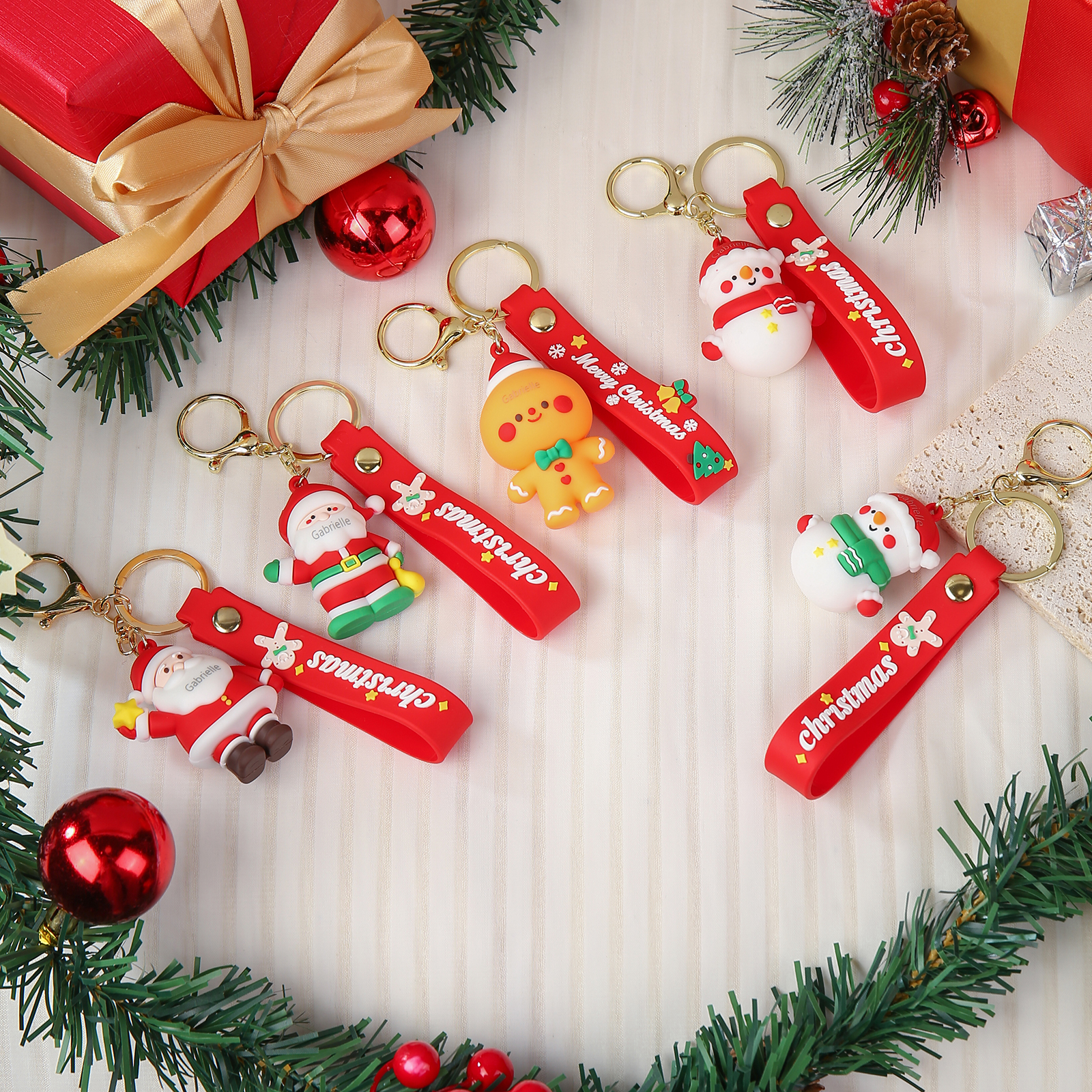 Personalized Christmas Snowman Keychain-Custom Name Keychain Gift-Lovesyouforever