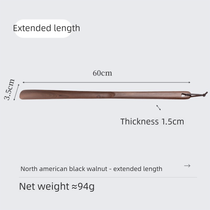 Walnut wood shoehorn, beech wood household shoe puller, shoe handle, shoe lifter, long-handled shoehorn, shoe lifter-Lovesyouforever