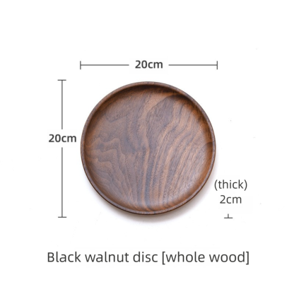 North American black walnut wood tray, solid wood dessert and snack plate, wooden fruit plate, round dried fruit tray, anti-scald wooden tray-Lovesyouforever