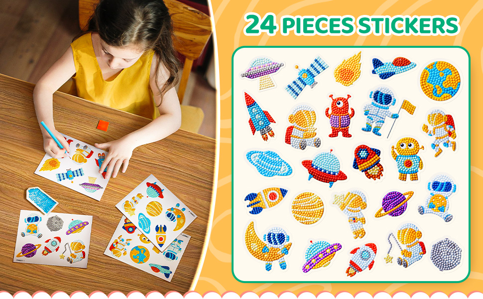 24 Stickers 5D Diamond Painting Sticker New Style Various Patterns DIY Leisure Toys Children's Gifts-Lovesyouforever
