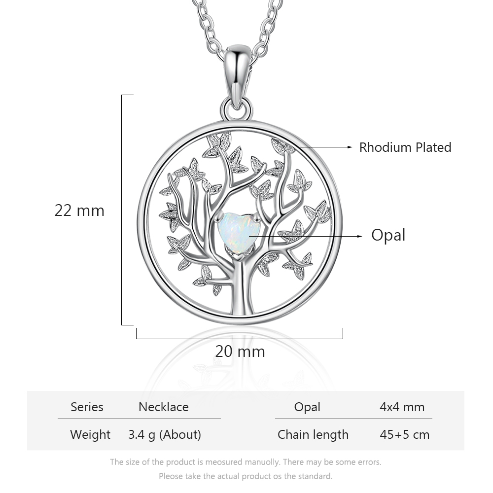 Opal Tree Pendant Necklace for Women-Lovesyouforever