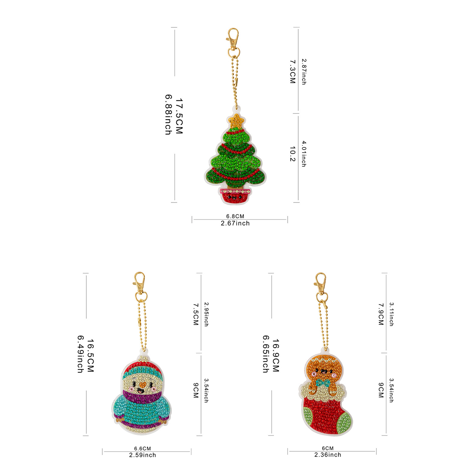 3 Pieces 5D Diamond Painting Acrylic Ornaments New Style Various Patterns DIY Leisure Toys Children's Christmas Gifts-Lovesyouforever