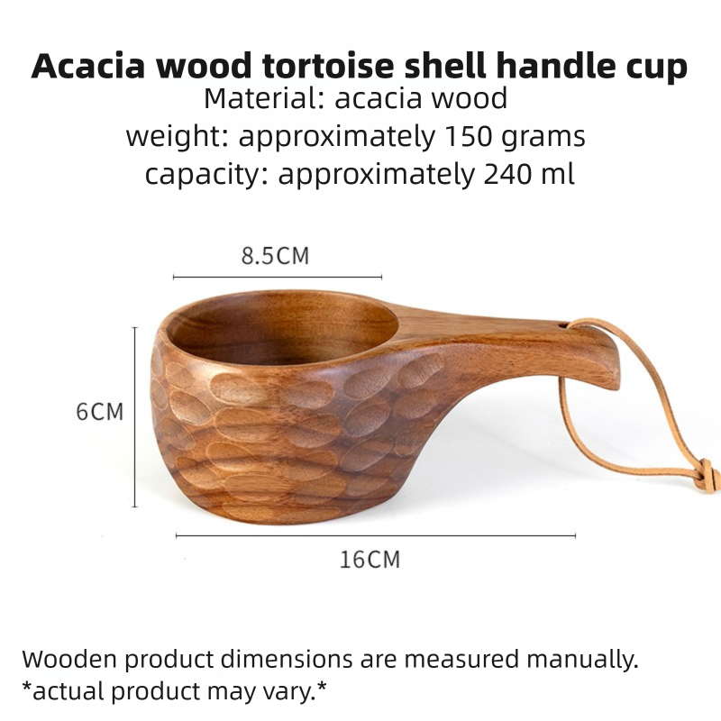 DIY walnut wood milk cup, acacia wood salad cup, solid wood creative mug with handle, coffee cup-Lovesyouforever