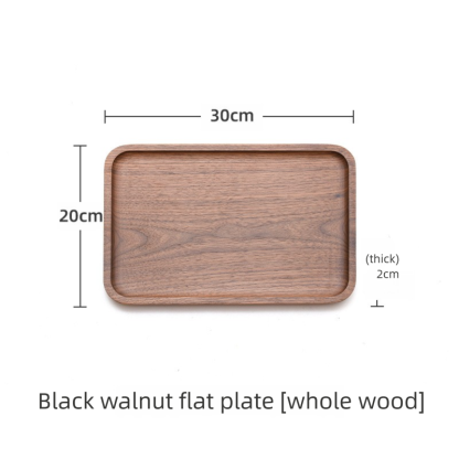 North American black walnut wood tray, solid wood dessert and snack plate, wooden fruit plate, round dried fruit tray, anti-scald wooden tray-Lovesyouforever