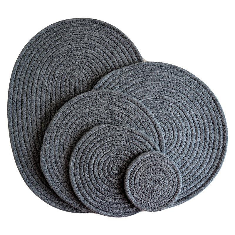Insulation mat for home kitchen, cotton rope placemat, dining table mat, coaster, insulation pad-Lovesyouforever