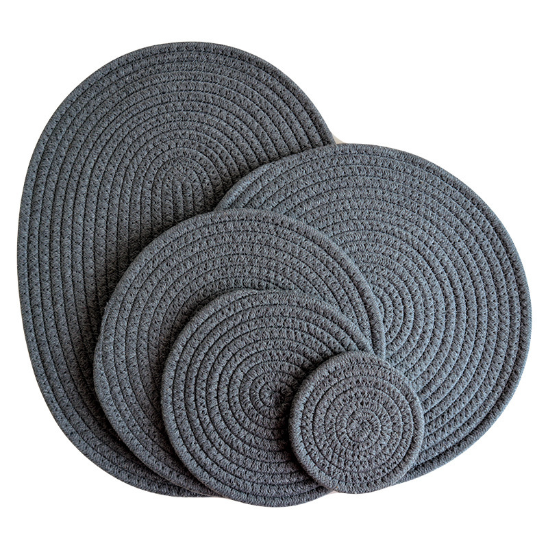 Insulation mat for home kitchen, cotton rope placemat, dining table mat, coaster, insulation pad-Lovesyouforever