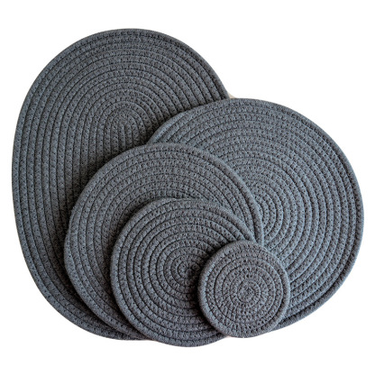 Insulation mat for home kitchen, cotton rope placemat, dining table mat, coaster, insulation pad-Lovesyouforever