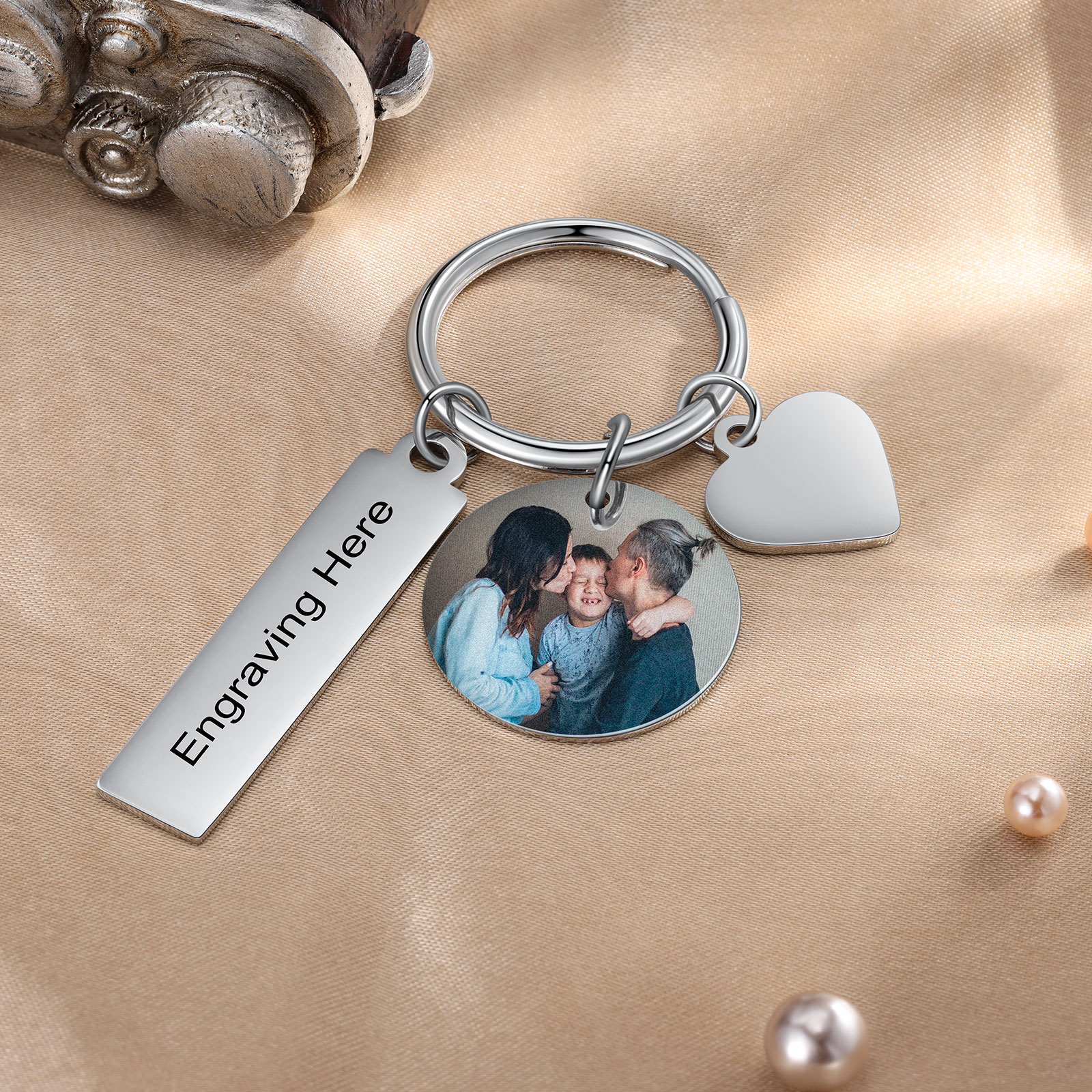 Personalized Photo Keychain Name Keychain-Custom Special Photo And Text Keychain Gift For Family-Lovesyouforever