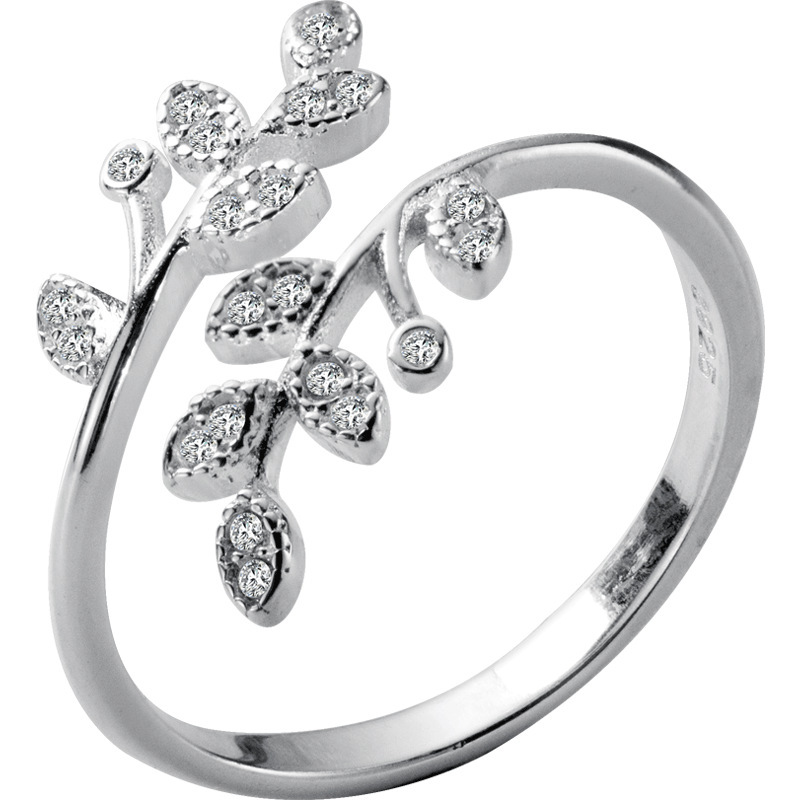 925 Silver Leaf Open Ring For Women-Lovesyouforever