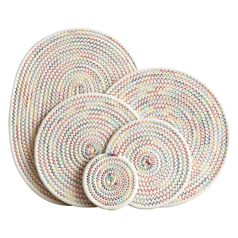 Insulation mat for home kitchen, cotton rope placemat, dining table mat, coaster, insulation pad-Lovesyouforever