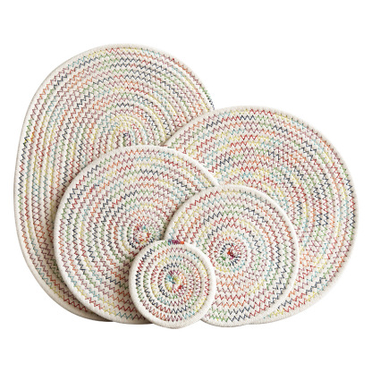 Insulation mat for home kitchen, cotton rope placemat, dining table mat, coaster, insulation pad-Lovesyouforever