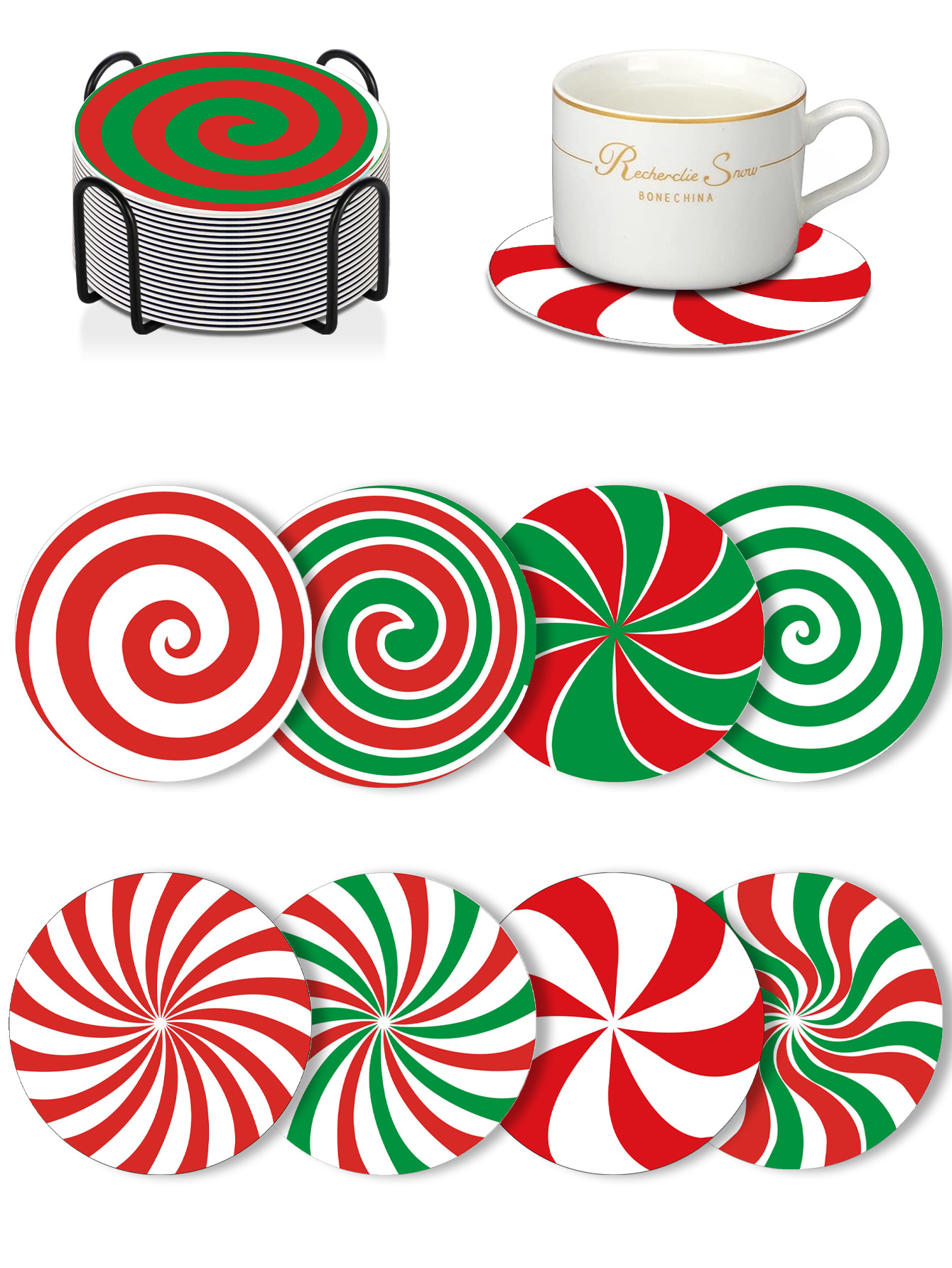 8 Pieces 5D Diamond Painting Coasters New Style Various Sticker Patterns DIY Leisure Toys Children's Christmas Gifts-Lovesyouforever