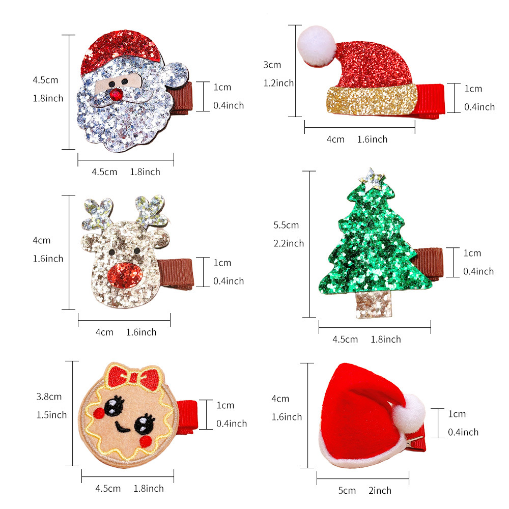 6 Piece Christmas Hair Clips set-Lovesyouforever