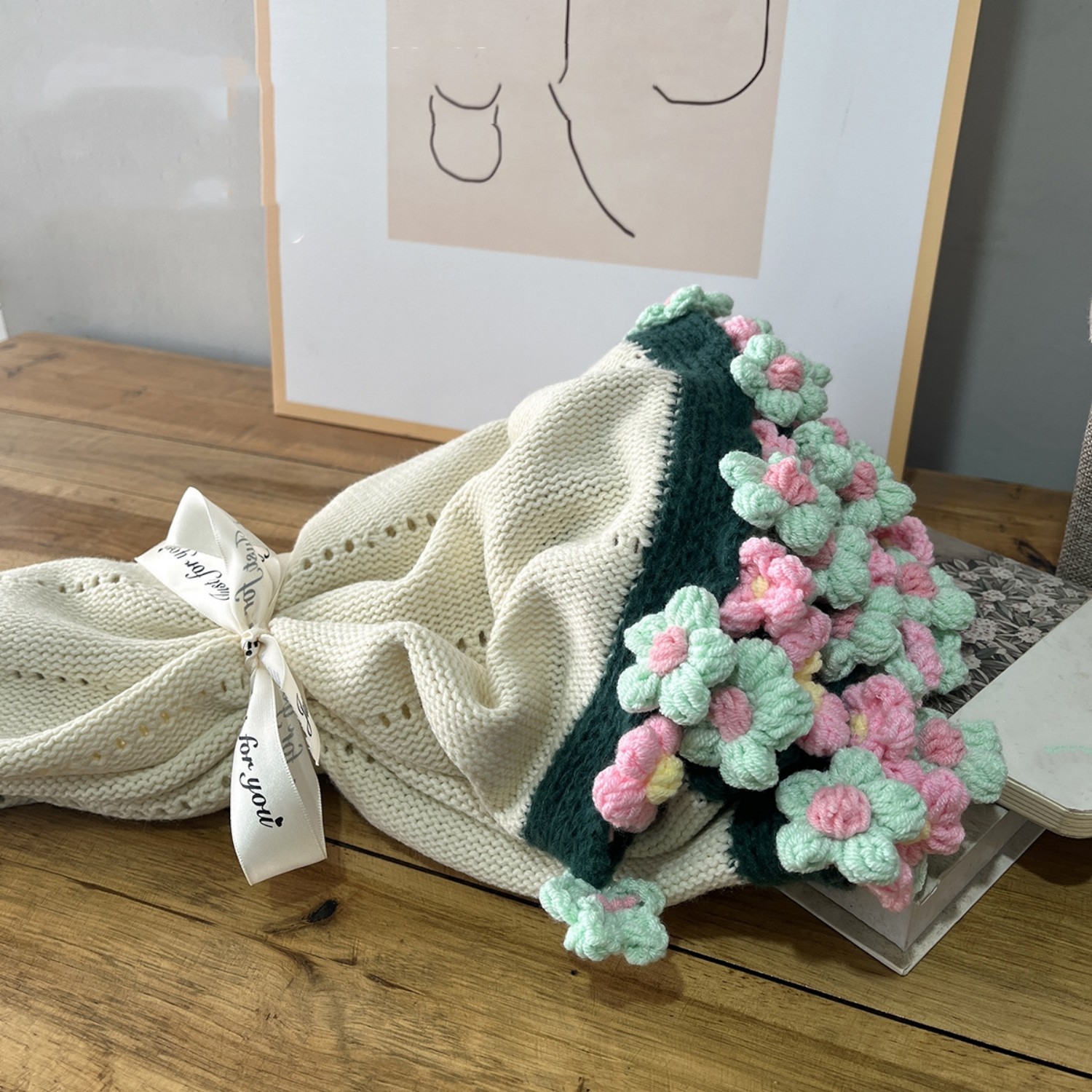 Hand-Knitted Daisy Blanket Bouquet Blanket Ready-Made Hand-Woven Flower Blanket Gift For Mother And Girlfriend-Lovesyouforever