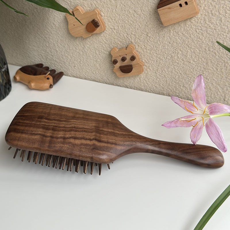 North American black walnut wood comb, air cushion comb, solid wood air cushion comb, specialized head massage meridian comb, massage comb-Lovesyouforever