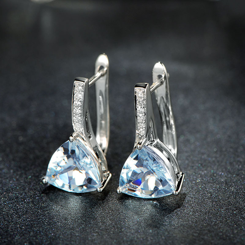 Exquisite Blue Diamond Earrings for Woman for Girls-Lovesyouforever