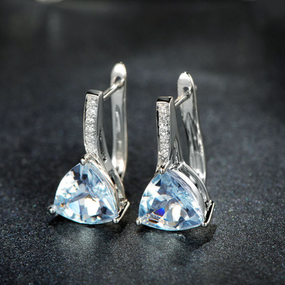 Exquisite Blue Diamond Earrings for Woman for Girls-Lovesyouforever