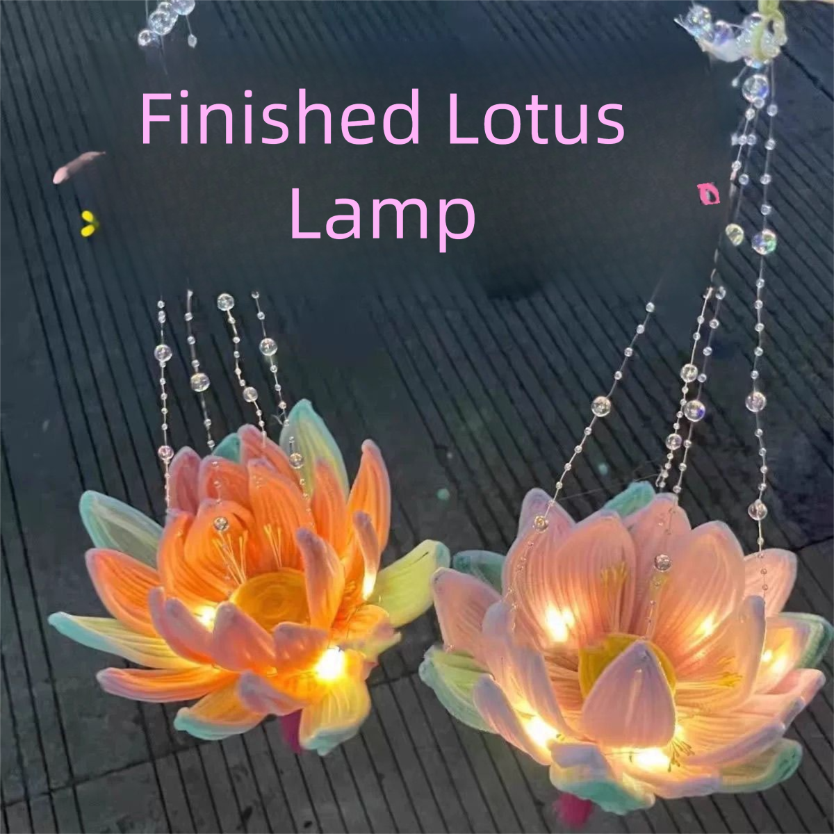(Ready-made) Mid-Autumn Festival Lotus Twist-Stick Handheld Lantern, New Hanfu Lotus Lantern, Chinese Style Gift for Children and Girls-Lovesyouforever
