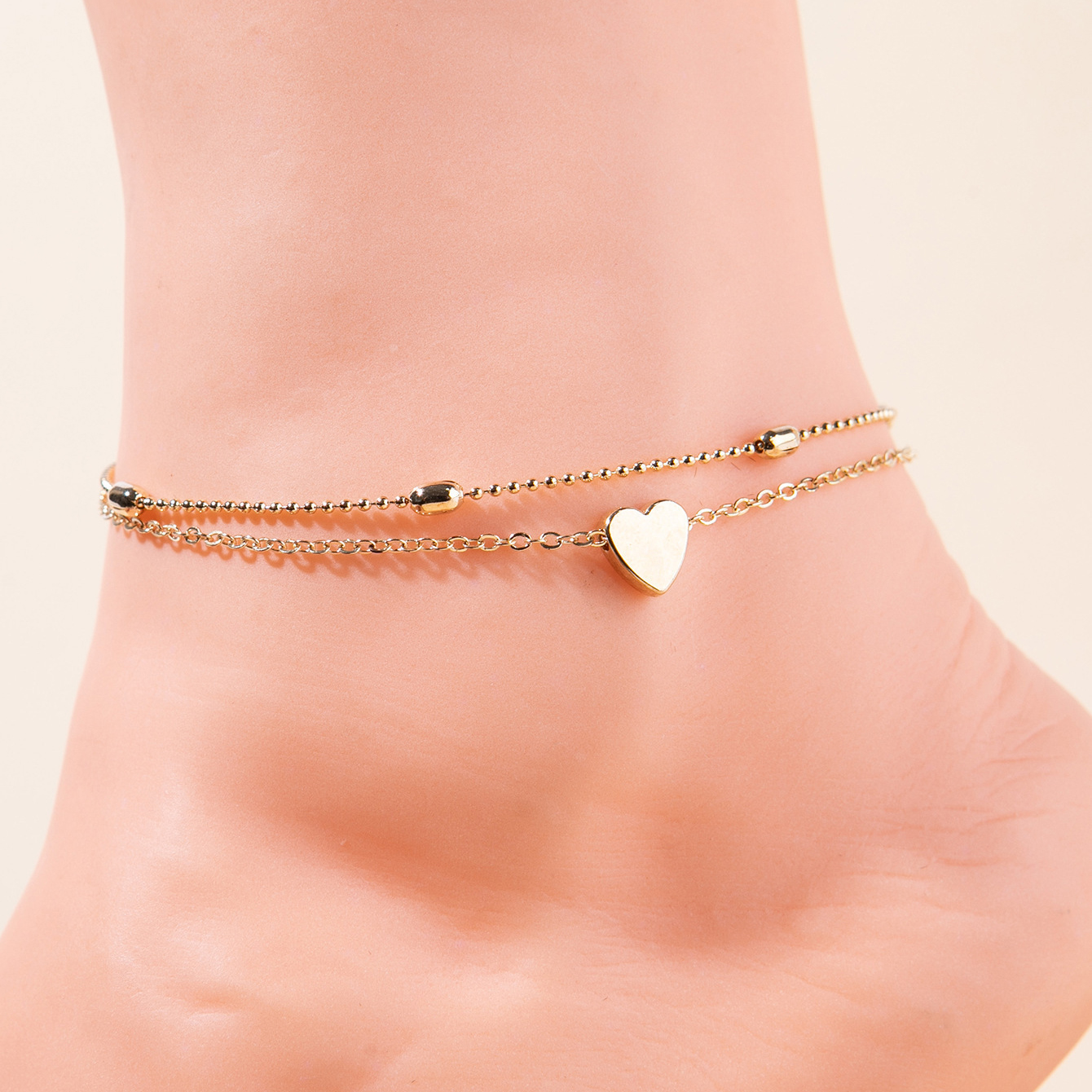 Summer Beach Style Ankle Bracelet bohemia Anklet with Heart Charm for Women-Lovesyouforever