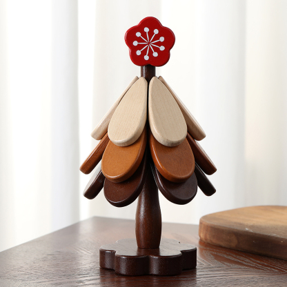Lucky Tree placemats, heat-resistant mats, anti-scald solid wood creative home dining table coasters, pot mats, bowl mats, high-temperature resistant with a premium feel-Lovesyouforever
