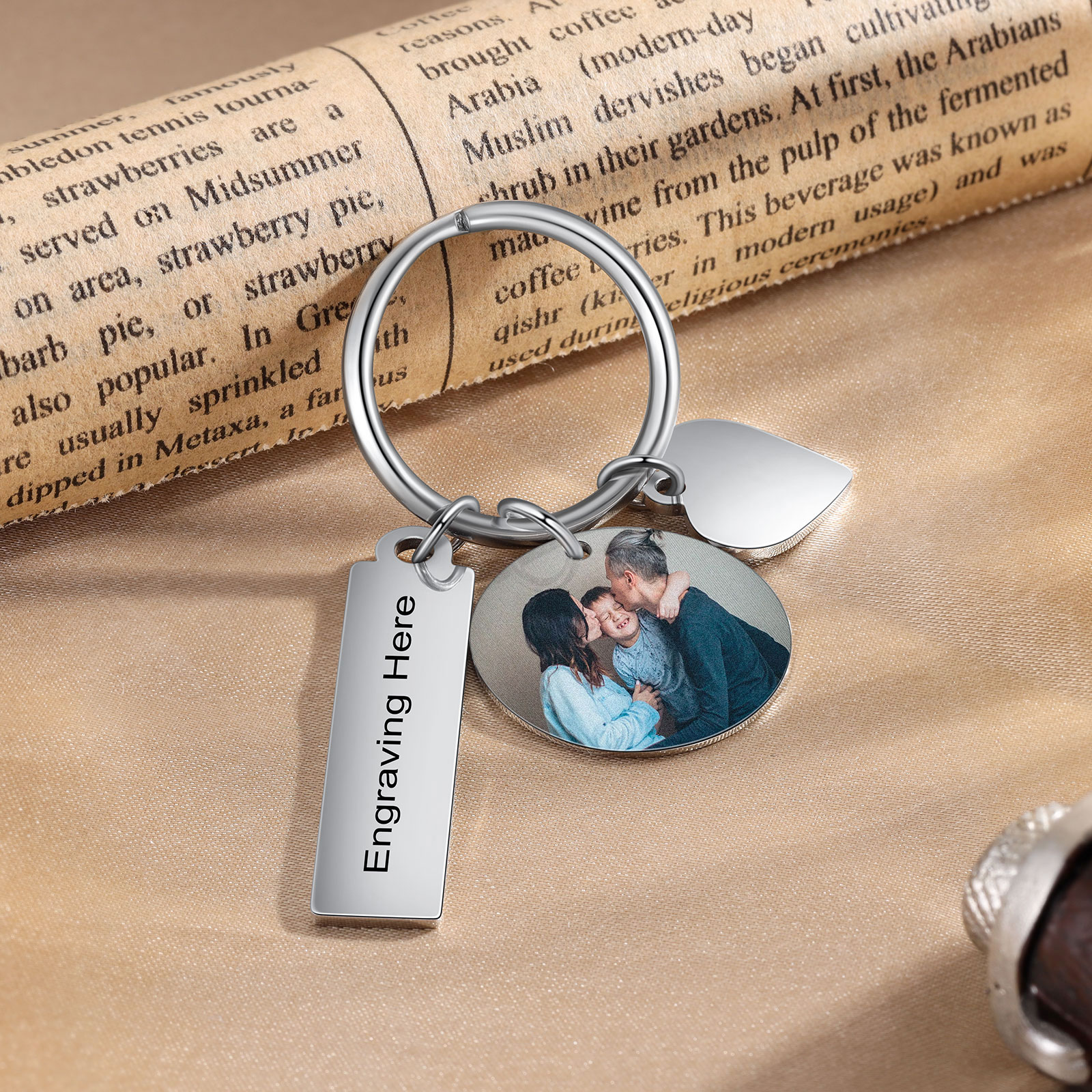 Personalized Photo Keychain Name Keychain-Custom Special Photo And Text Keychain Gift For Family-Lovesyouforever