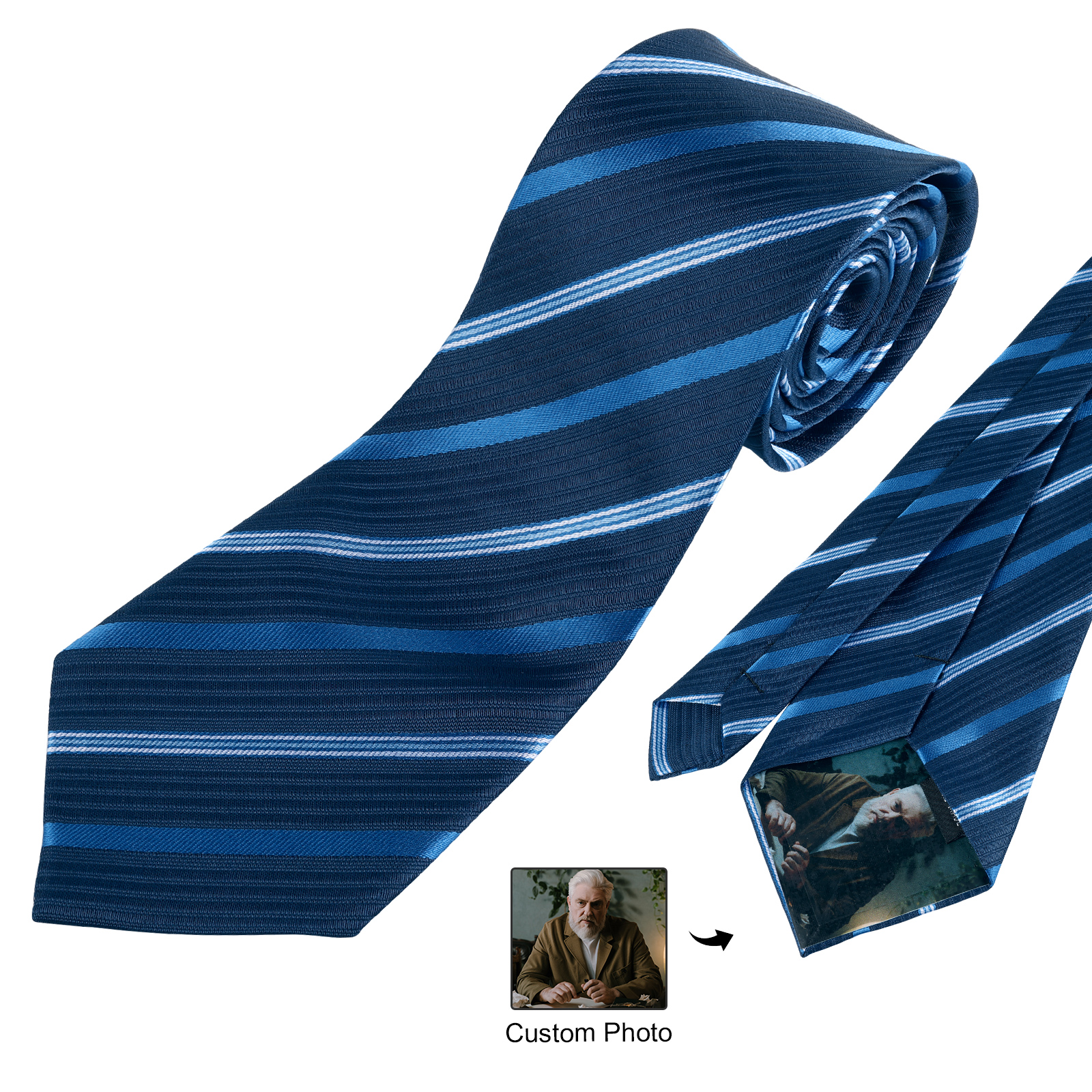 Happy Father's Day Tie with Customizable Photo for Dad-Lovesyouforever