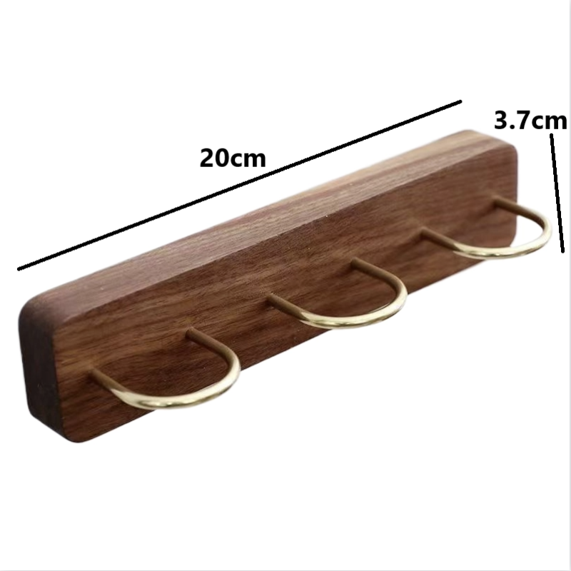 Black walnut wood wall-mounted storage rack, no installation required, a gift for wife, friend, or husband, razor storage rack-Lovesyouforever