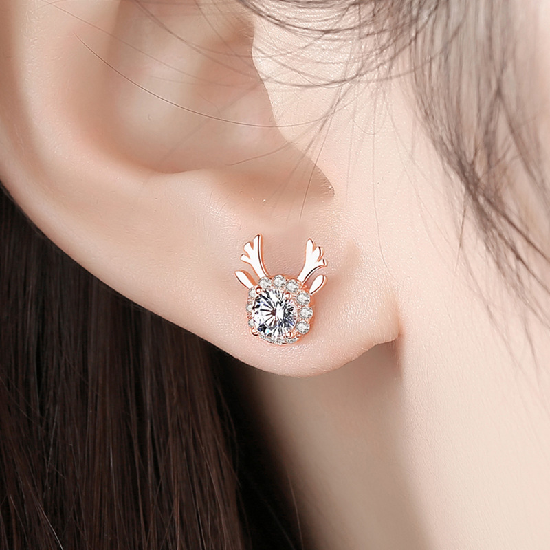 Antler Diamond Earrings For Woman-Lovesyouforever