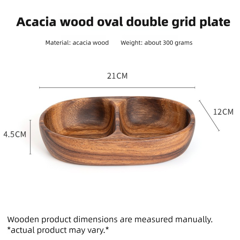 Walnut wood exquisite fruit plate, salad bowl, solid wood tray, rectangular household snack and fruit serving dish, acacia wood dinner plate-Lovesyouforever