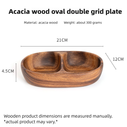 Walnut wood exquisite fruit plate, salad bowl, solid wood tray, rectangular household snack and fruit serving dish, acacia wood dinner plate-Lovesyouforever