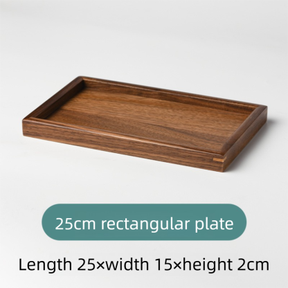 Black walnut solid wood tray, rectangular wooden tray, Japanese-style household fruit plate, wooden red tray, tea tray-Lovesyouforever