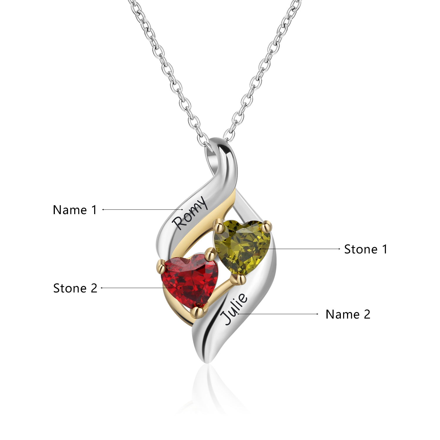 Personalized Two Souls One Heart Bracelet Set - detail closeup