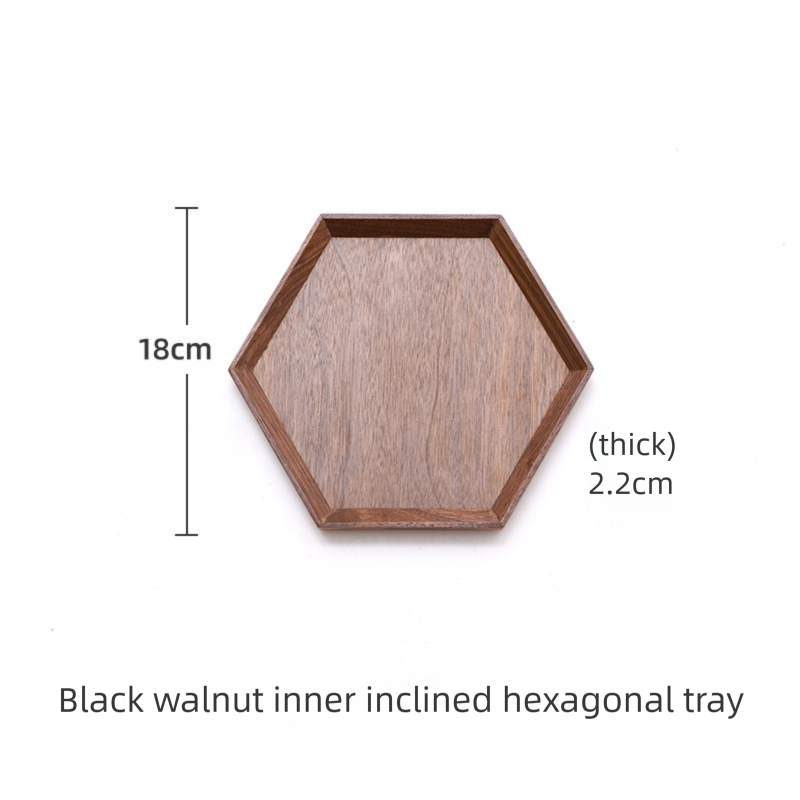 Black walnut solid wood tray, rectangular wooden tray, Japanese-style household fruit plate, wooden red tray, tea tray-Lovesyouforever