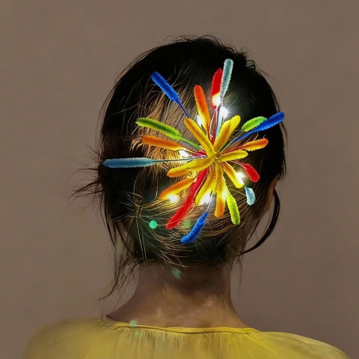 New finished product: New Year's atmosphere magic tool - twist stick firework hairpin, handmade hair accessory for New Year's Day and Valentine's Day-Lovesyouforever