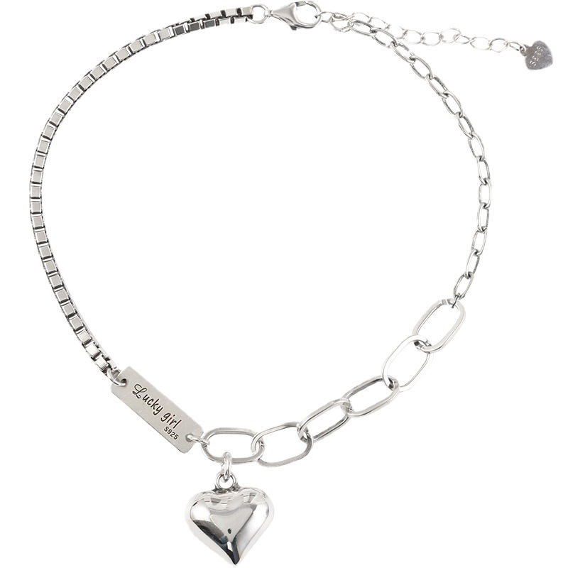 925 Silver Heart Pendant Ankle Bracelet for Women-Lovesyouforever