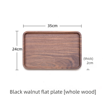 North American black walnut wood tray, solid wood dessert and snack plate, wooden fruit plate, round dried fruit tray, anti-scald wooden tray-Lovesyouforever