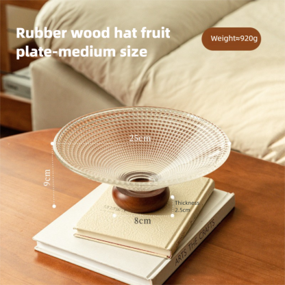 Glass conical fruit tray for living room, home use, coffee table, high-footed fruit tray, snack tray, French-style candy and dried fruit tray, light luxury-Lovesyouforever