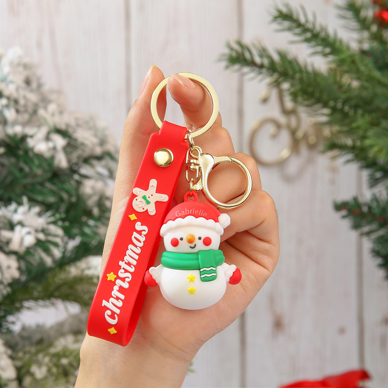 Personalized Christmas Snowman Keychain-Custom Name Keychain Gift-Lovesyouforever