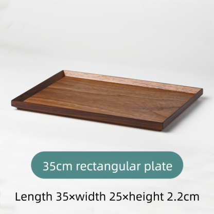 Black walnut solid wood tray, rectangular wooden tray, Japanese-style household fruit plate, wooden red tray, tea tray-Lovesyouforever