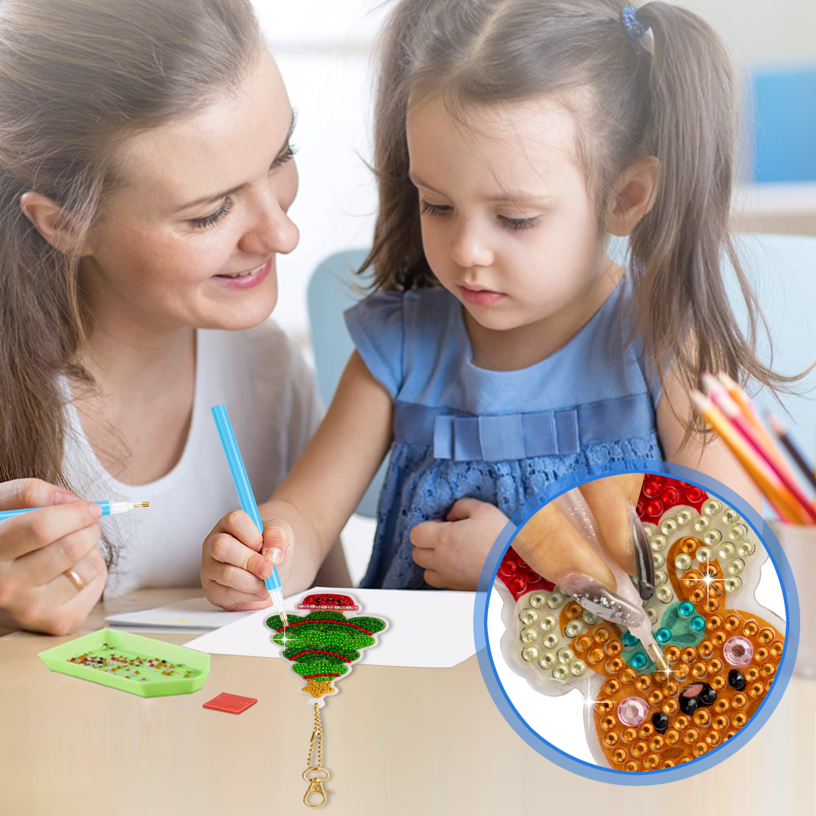 3 Pieces 5D Diamond Painting Acrylic Ornaments New Style Various Patterns DIY Leisure Toys Children's Christmas Gifts-Lovesyouforever