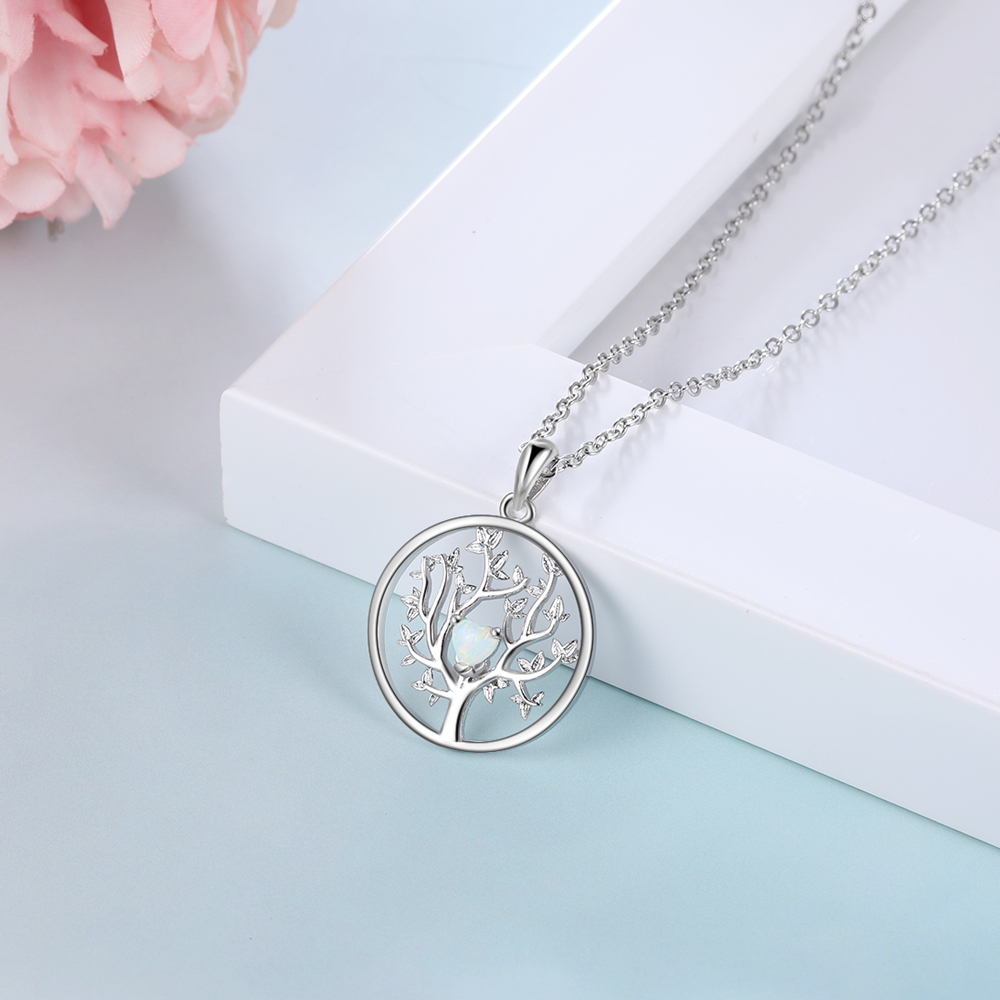 Opal Tree Pendant Necklace for Women-Lovesyouforever